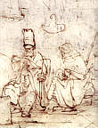 Rembrandt Harmensz. van Rjin: Alttestamentliche Szene (Ausschnitt)