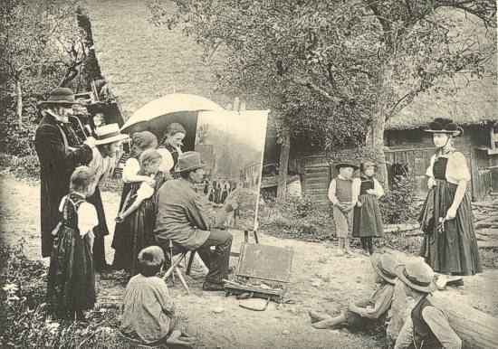 Schwarzwealdmädel: Wilhelm Hasemann bei Freiluftstudien in Gutach.