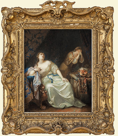Karoline Luise von Baden: Tod der Kleopatra, 1764 (Kopie nach Caspar Netscher). © The Royal Academy of Fine Arts, The Academy Council, Kopenhagen