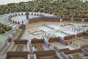Schlossmodell in der Ausstellung "Schloss und Hof" im Badischen Landesmuseum