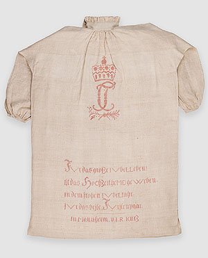 Leinenhemd des Kurfürsten Karl Theodors, I. R. Kurz, Mannheim, 1792