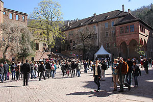 Schloss Heidelberg, Schlosshof mit Brunnenhalle.