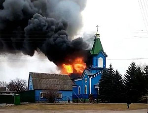 Kirche St. Georg in Saworytschi, durch einen russischen Angriff zerstört. Foto: © ukrinform