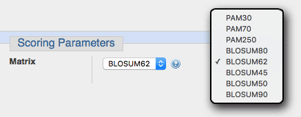 Scoring Parameters BLOSUM