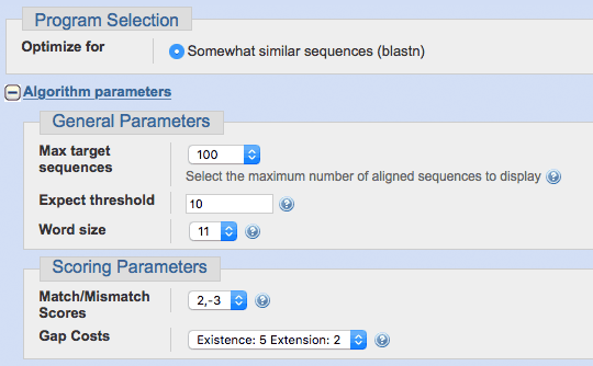 General and Scoring Parameters