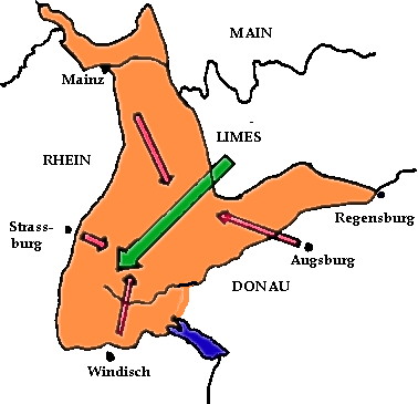 Karte des obergermanisch-rätischen Limes