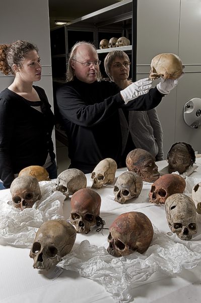 Reiss.-Engelhorn-Museen, Mannheim: Vorbereitungen zum Ausstellungshöhepunkt 2011 „Schädelkult – Kopf und Schädel in der Kulturgeschichte des Menschen“ © rem, Foto: Jean Christen.