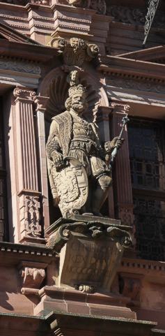 König Christoph von Dänemark am Friedrichsbau des Heidelberger Schlosses