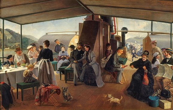 Harald Schiödte: Auf dem Deck eines Rheindampfers, um 1890. Stiftung Deutsches Historisches Museum, Berlin. © bpk / Deutsches Historisches Museum / Arne Psille 