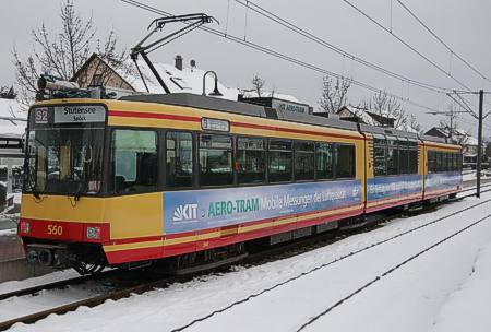 Die AERO-TRAM misst die Luftverschmuzung im Großraum Karlsruhe (Foto: Dr. Rayk Rinke)