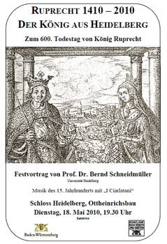Festvortrag zum Todestag des Knigts Ruprecht von der Pfalz (1410)
