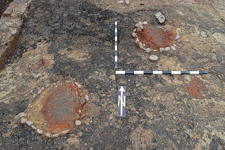 Offenburg, Kesselstraße 12. Schmelzöfen einer Buntmetall verarbeitenden Werkstatt aus dem 14. Jahrhundert am Südrand der Offenburger Altstadt.