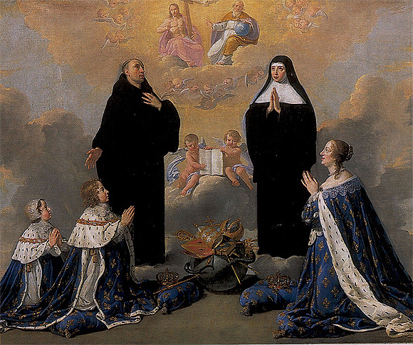 Philippe de Champaigne (1602 - 1674), Werkstatt: Anne d'Autriche mit ihren beiden Kindern Ludwig und Philippe. Reunion des Musées Nationaux, Versailles, Chateau de Versailles et du Trianon. Vorlage bei Wikimedia Commons