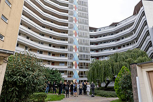 Die Wohnhochhausgruppe „Romeo und Julia“ in Stuttgart-Zuffenhausen, Vertreterin des organischen Bauens, war die vorletzte Station auf der Denkmalreise. 