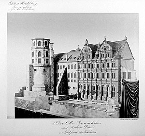 Modell des Friedrichsbaus, um 1900 (LMZ, falsch mit "Otto Heinrichsbau" betitelt)