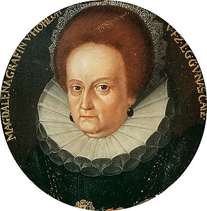 Magdalena von Nassau-Katzenlenbogen, Gemahlin des Grafen Wolfgang II. von Hohenlohe.Weikersheim. Foto: SSG