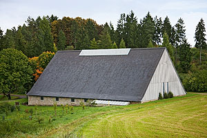 Römische Badruine Hüfingen, Ansicht des Schutzgebäudes. Foto: Achim Mende, SSG