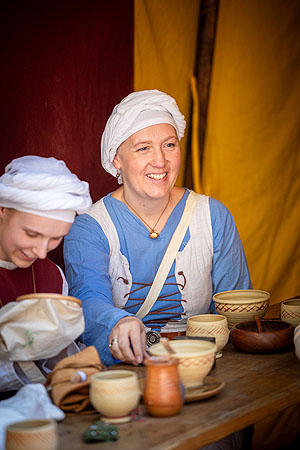 Gruppe von Spielern in römischen Kostümen