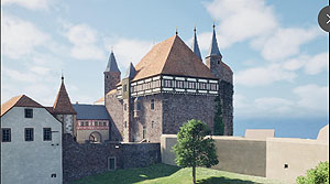 Virtuewller Blick auf den Palas der Burg
