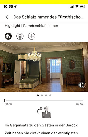 App mit Bild von den fürstbischöflichen Räumen