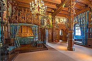 Schloss Neuschwanstein, Schlafzimmer des Königs