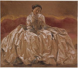 Adolph Menzel (1815-1905), Modellstudie für Prinzessin Wilhelmine (Markgräfin Wilhelmine von Bayreuth), um 1851/52.